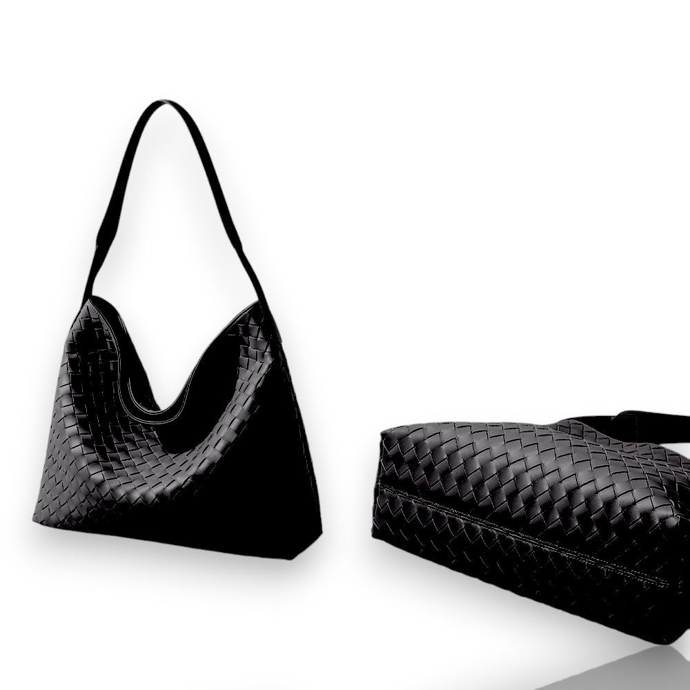 ClaraNY Vegan leather woven tote