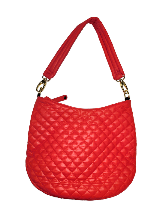 ClaraNY  Lightweight Quilted Crossbody Hobo Bag Color Red