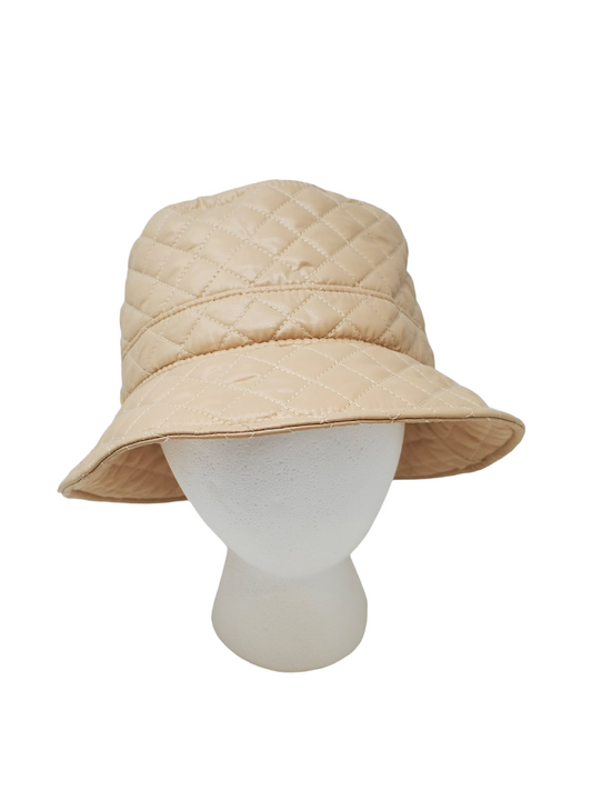 ClaraNY  Lightweight Quilted Bucket Hat water repellent UV protection Color Beige