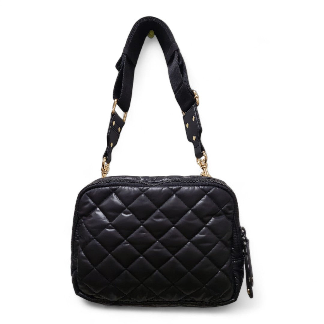 ClaraNY Quilted Crossbody shoulder Bag detachable Strap Lightweight Water Repellent color Black (Black)