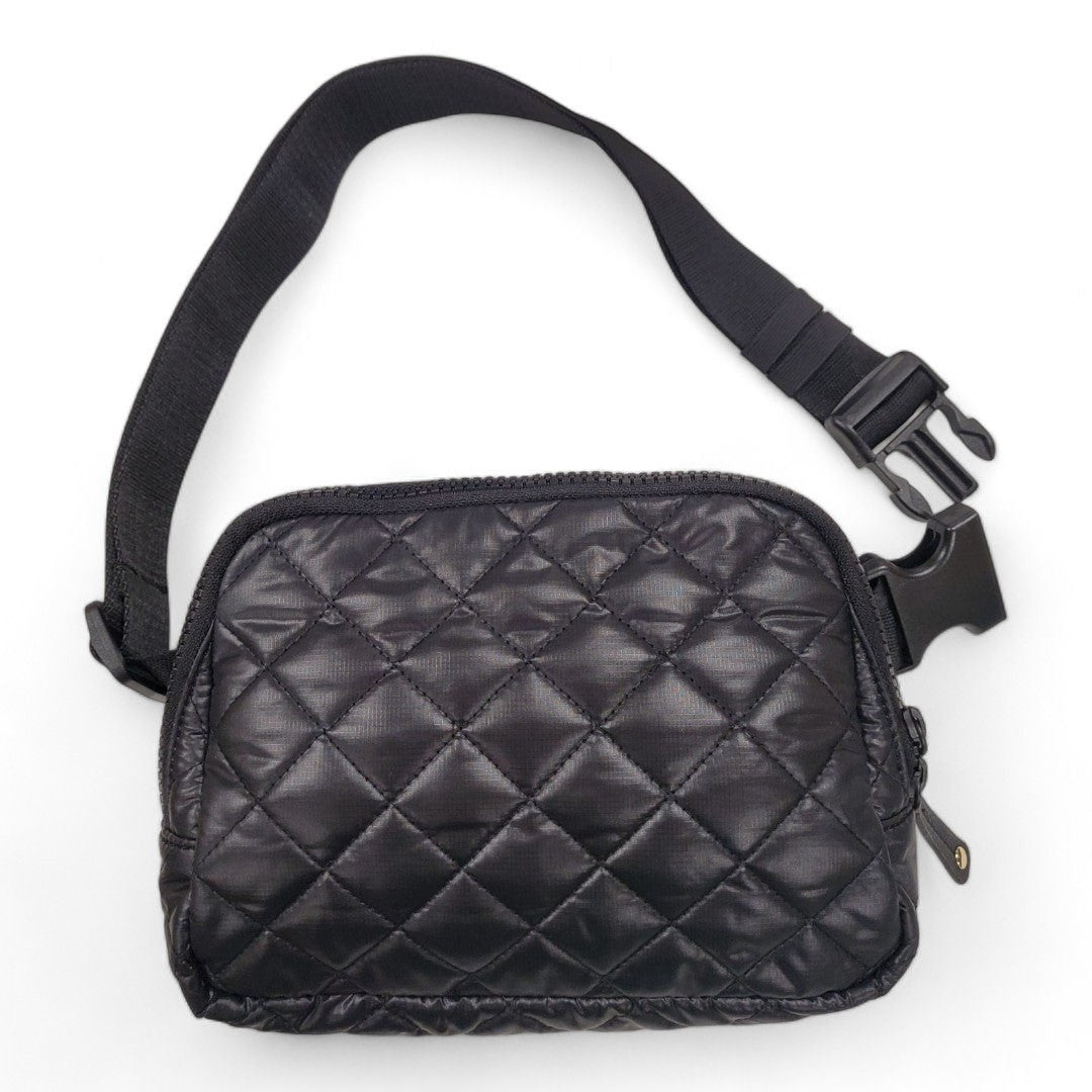 ClaraNY Quilted Waist Belt Bag Lightweight Water Repellent color Black (Black)