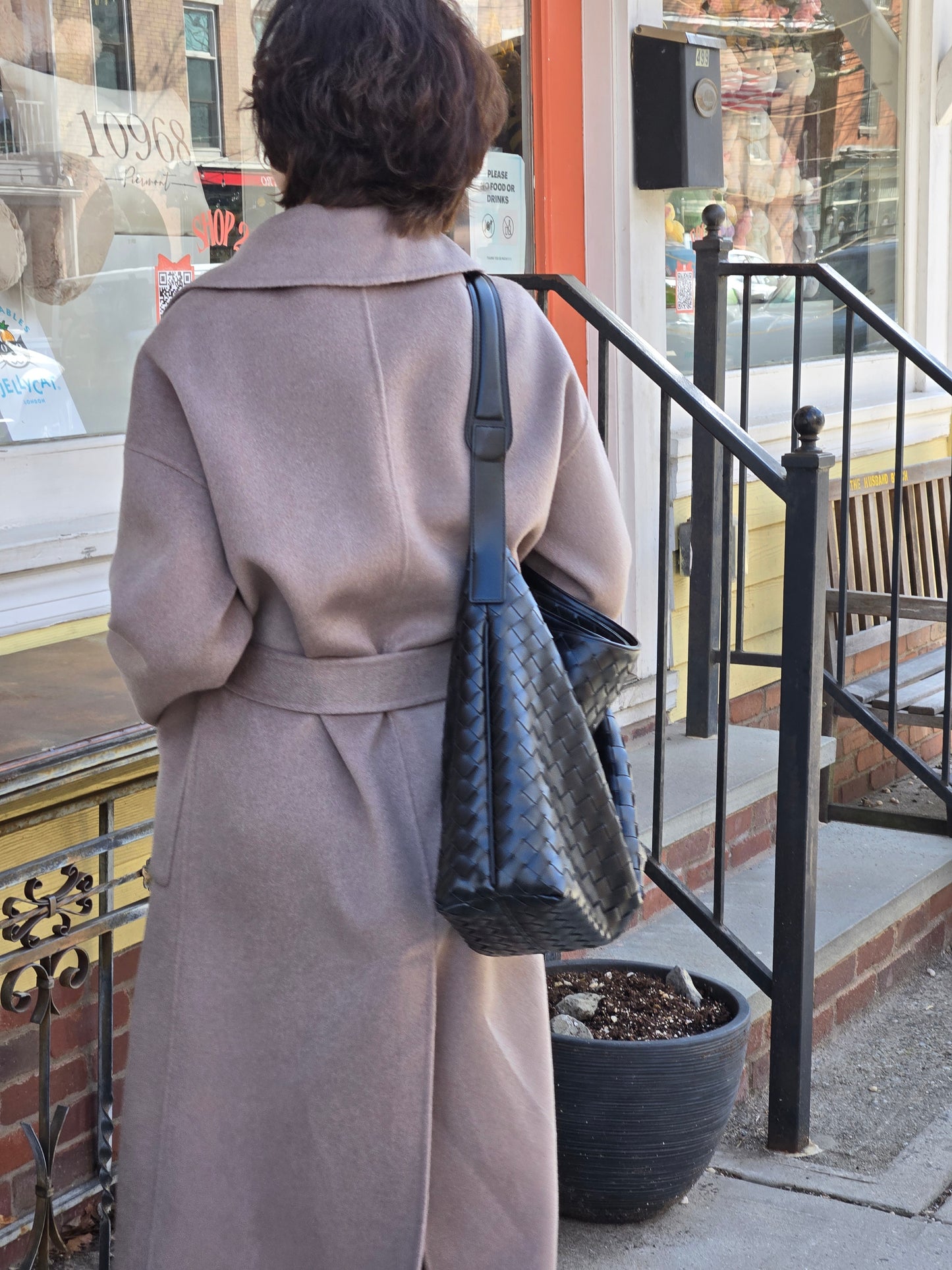 ClaraNY Vegan leather woven tote