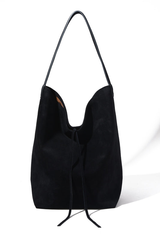 ClaraNY Genuine Leather Suede Shoulder tote bag include inner bag Color Black