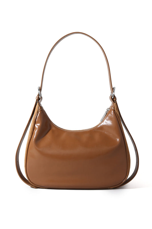 ClaraNY genuine leather Pocket Shoulder Handbag -Color Light Brown