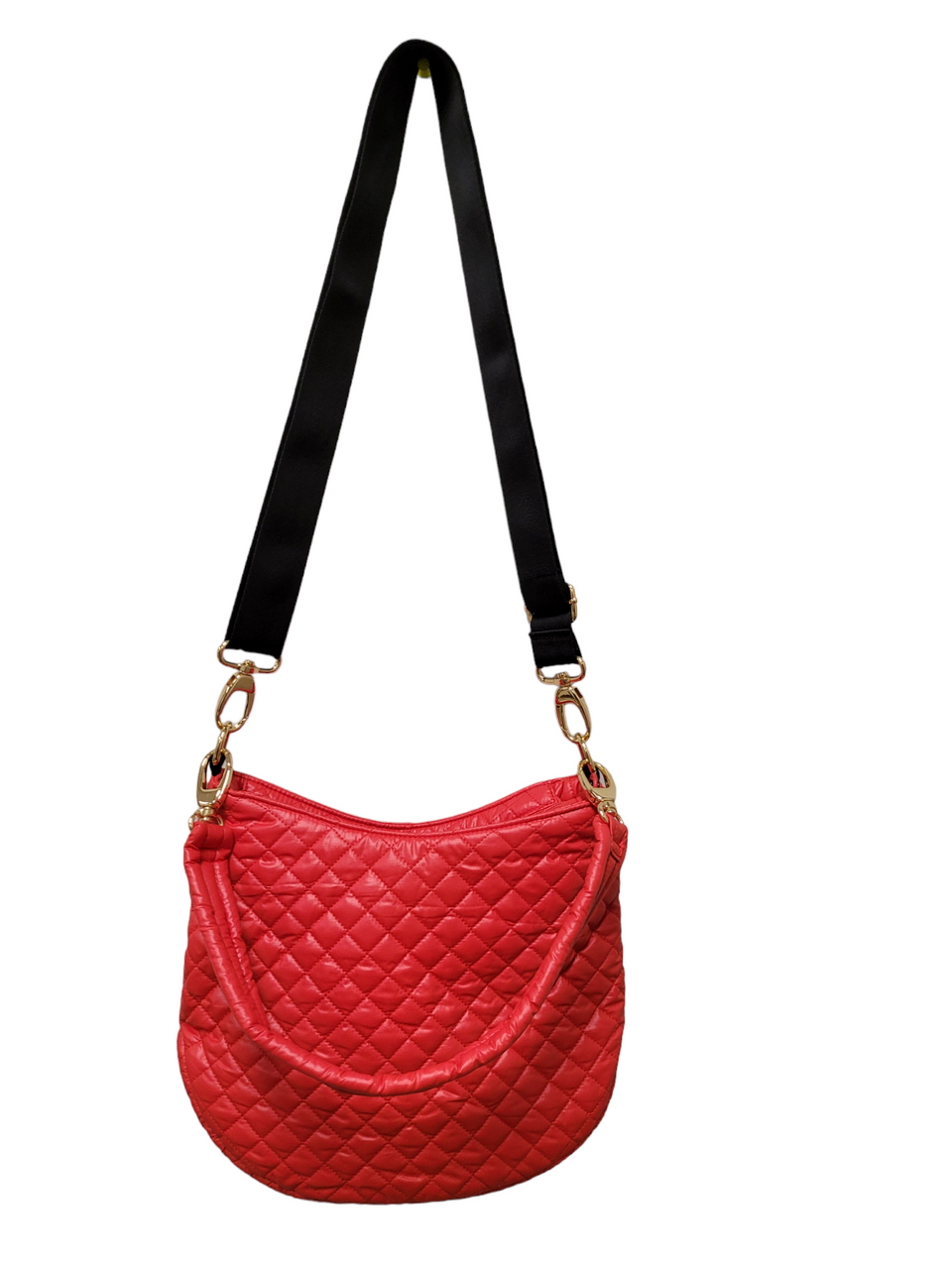ClaraNY Lightweight Quilted Crossbody Hobo Bag Color Red