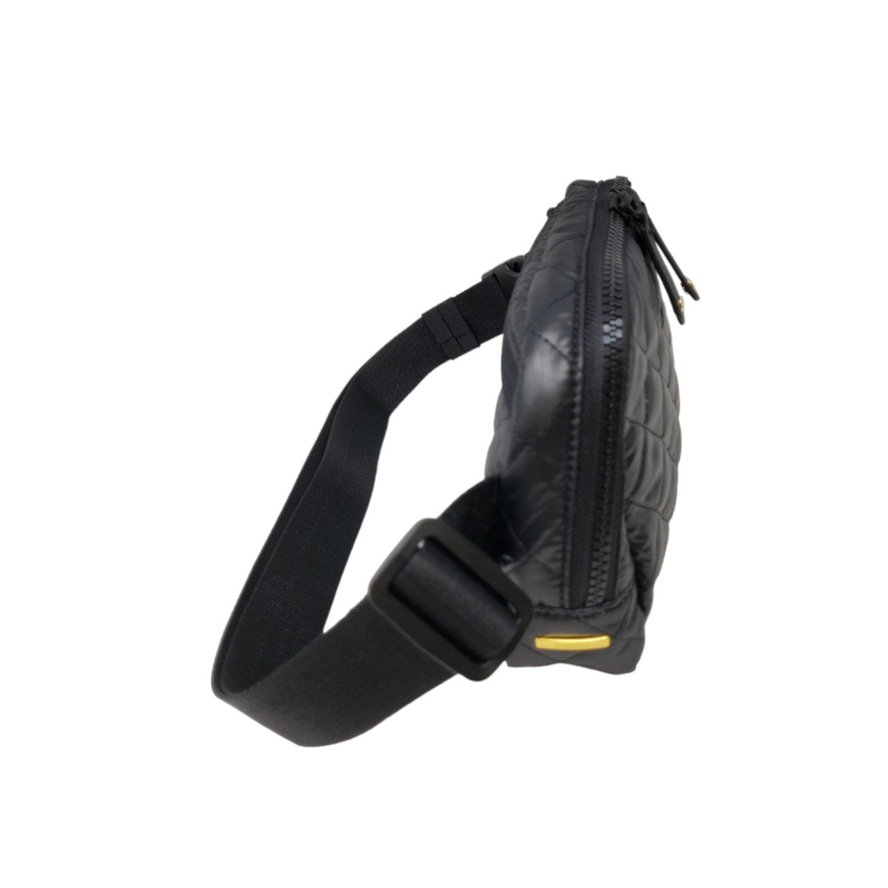 ClaraNY Quilted Waist Belt Bag Lightweight Water Repellent color Black (Black)