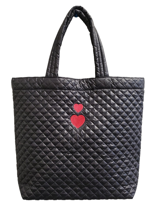 ClaraNY Love Love Heart Embroidery lightweight comfortable tote  water repellent