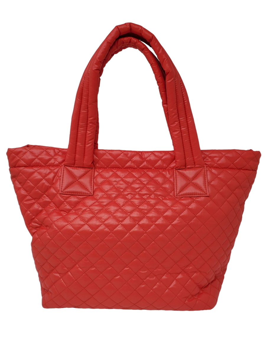 ClaraNY Lightweight Comfortable Medium Quilted Tote with pouch and shoulder strap