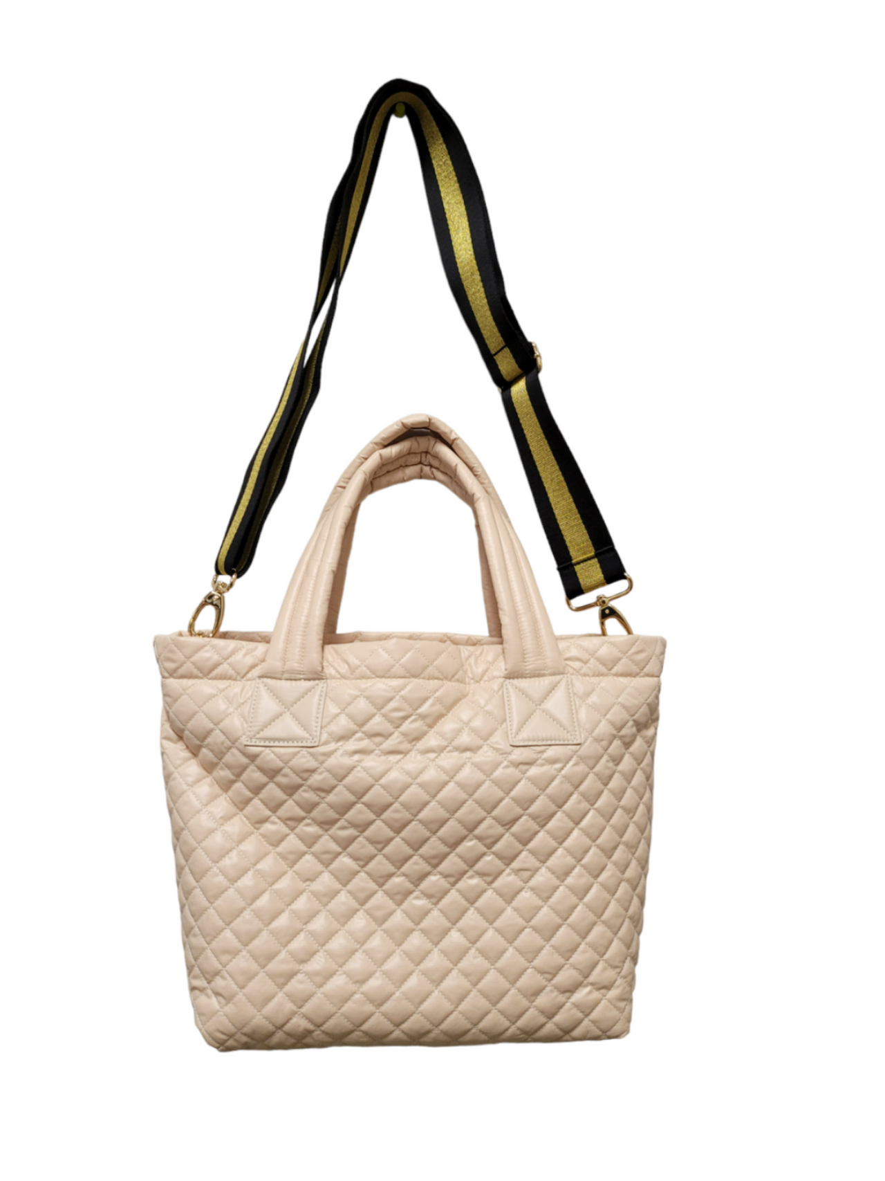 ClaraNY Lightweight Comfortable Medium Quilted Tote with pouch and shoulder strap