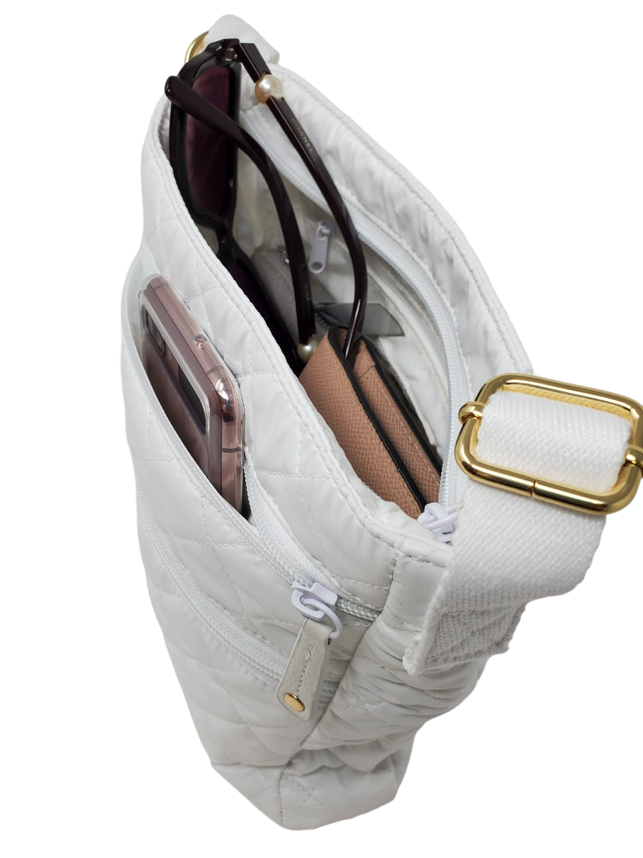 ClaraNY Lightweight Quilted Crossbody bag water repellent finish