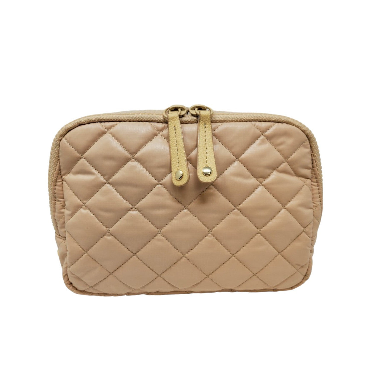 ClaraNY Quilted Waist Belt Bag Lightweight Water Repellent color Beige (Beige)