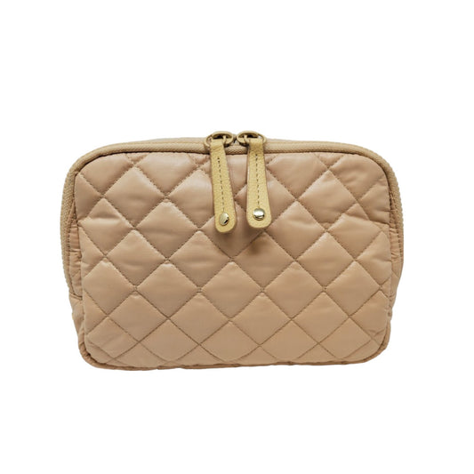 ClaraNY Quilted Waist Belt Bag Lightweight Water Repellent color Beige (Beige)