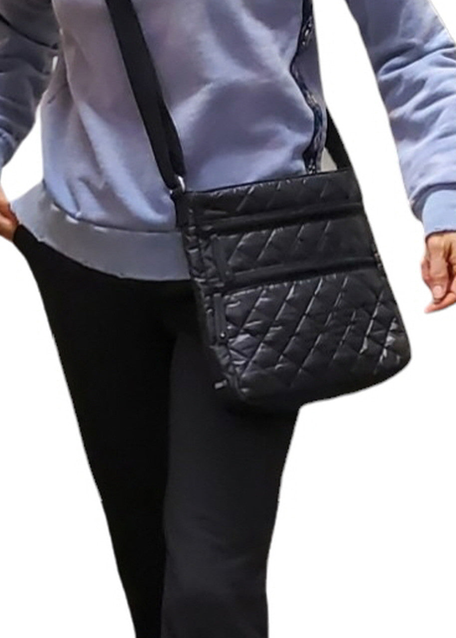 ClaraNY Lightweight Quilted Crossbody bag water repellent finish