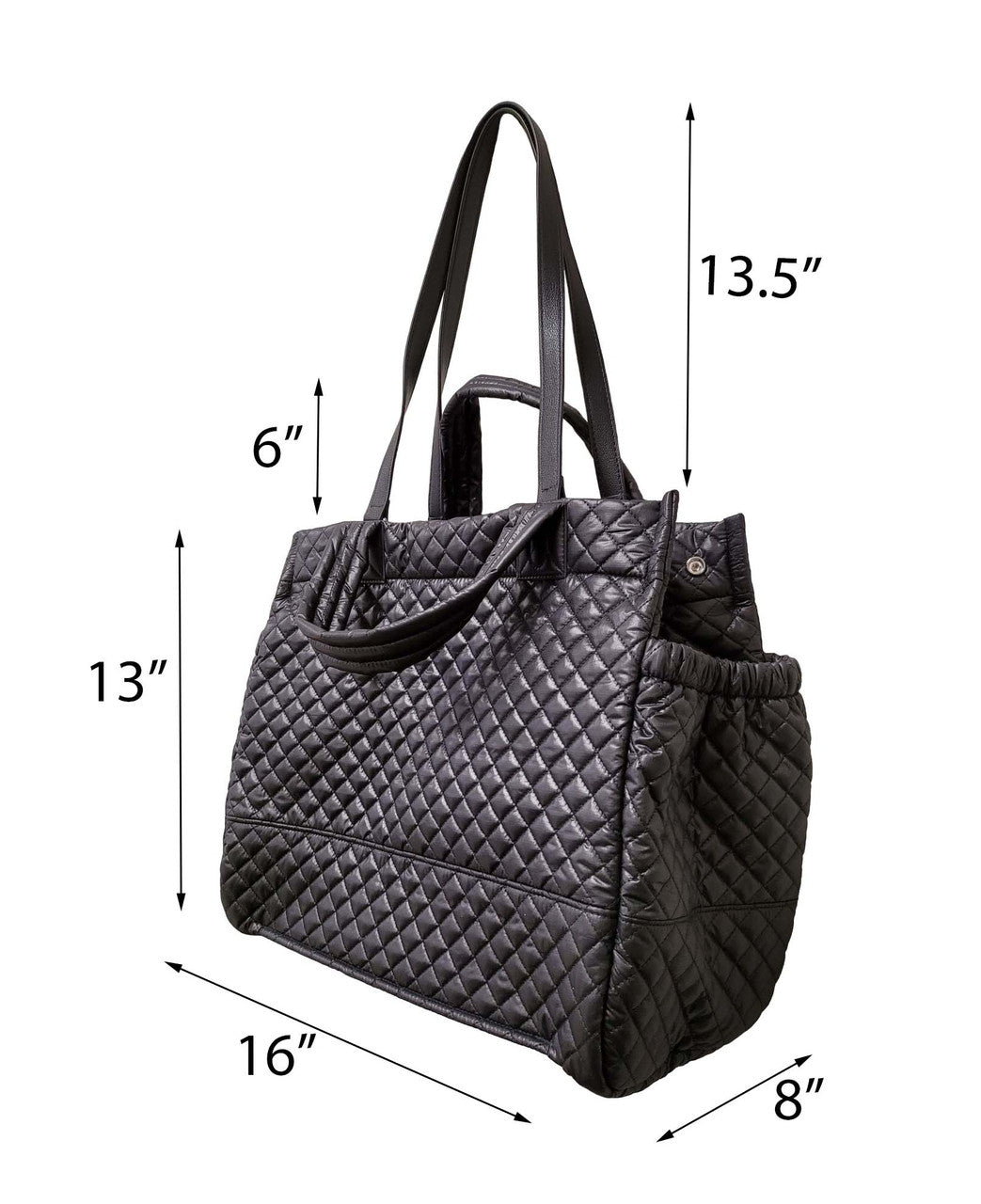 X-large Travel  Ultra Light weight Quilted Tote  - Color Black
